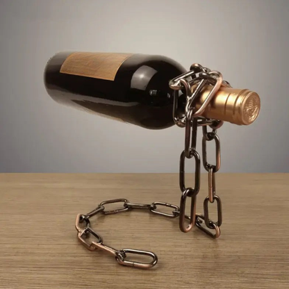 Single Wine Bottle Holder, Chain & Pearl Style Stand