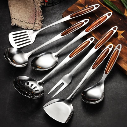 Stainless Steel Kitchen Utensil 7pcs Set, Essential Cooking Tools