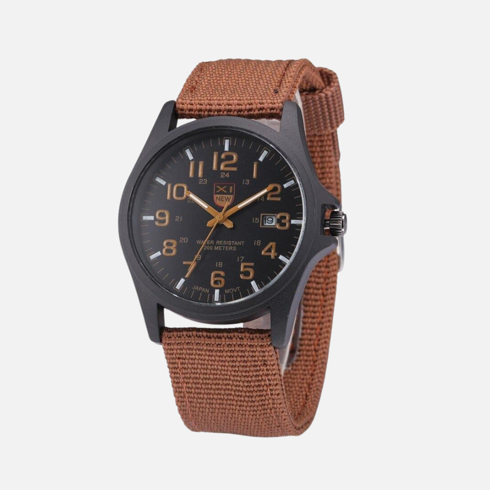 Mens Watches Tactical Field Military Style Quartz Watch with LED