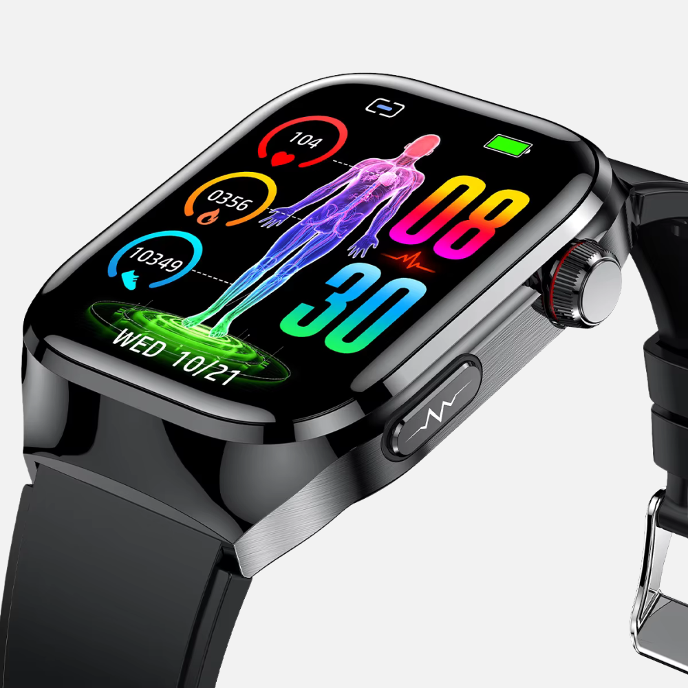 Mens Sports Smart Watch Blood Sugar, ECG, Uric Acid, Bluetooth, Fitness Tracking Watch