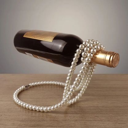 Single Wine Bottle Holder, Chain & Pearl Style Stand