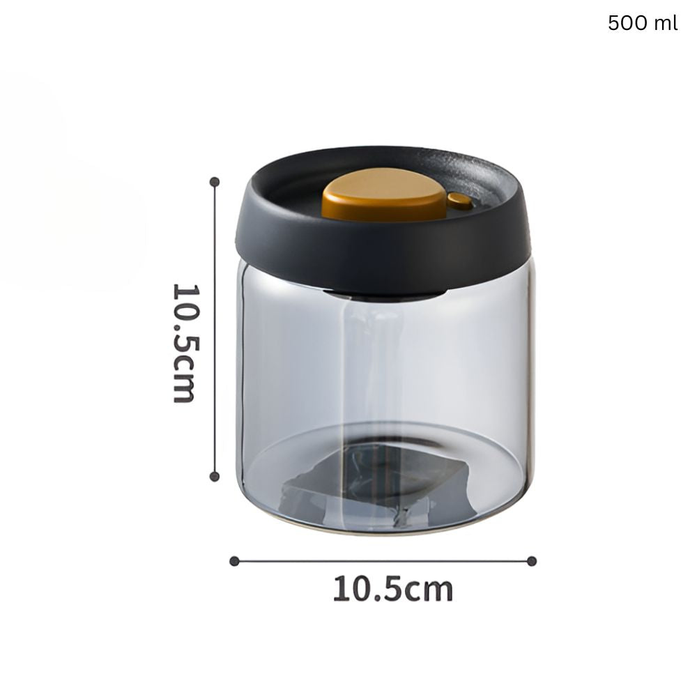 Air Tight Coffee Container Vacuum Sealed Glass Jar Canister for Fresh Beans