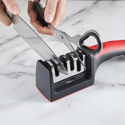 Knife Sharpener 4 in 1 Manual Tool for Kitchen Knives and Scissors