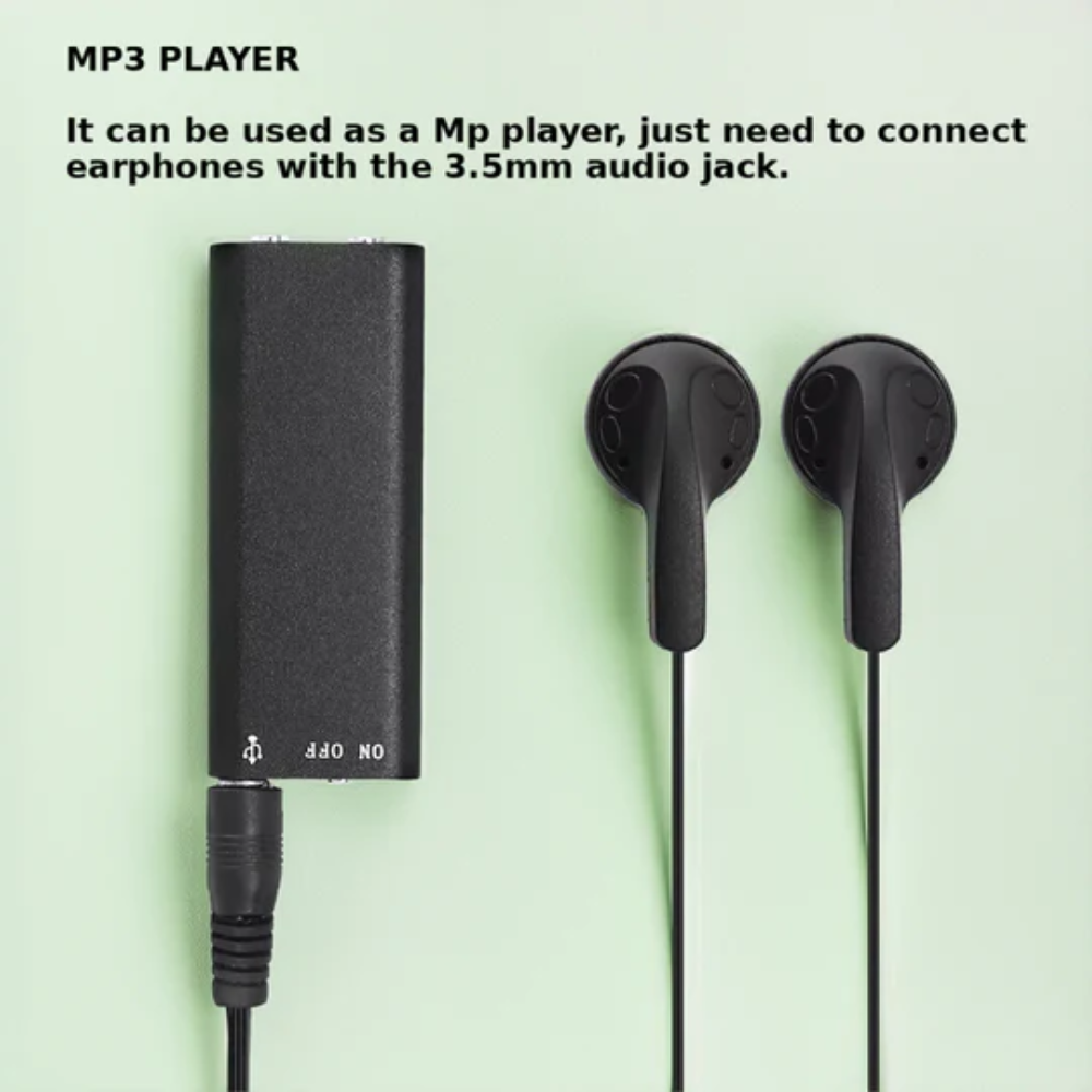 Audio Voice Recorder with 32GB Storage, 96 Hour Battery and MP3 Player