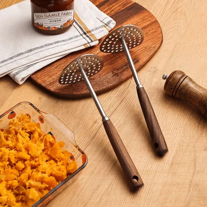 Potato Masher with Perforated Stainless Steel Plate for Vegetable Mashing