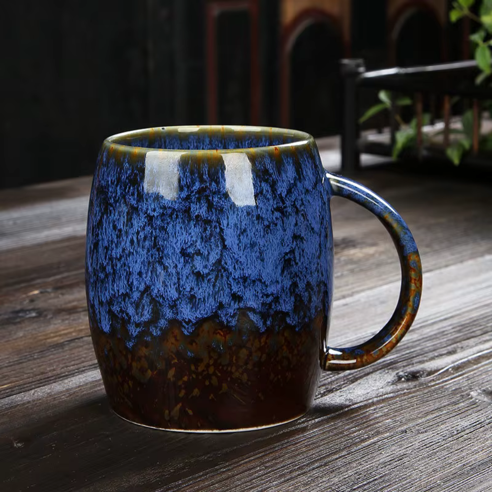 Mens Large Ceramic Duo-toned Coffee Cup