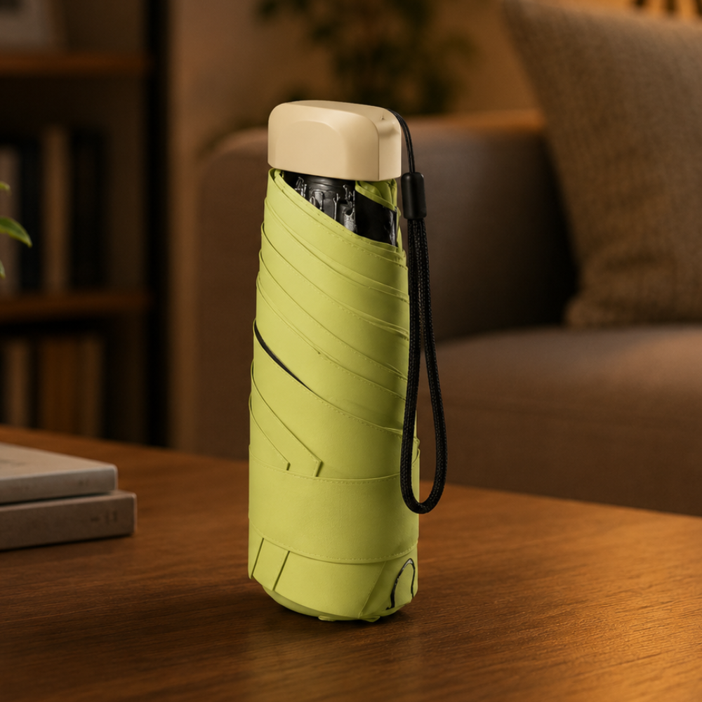 Foldable Umbrella, Five Folding Wind Resistant Manual Rain and Sun Shield