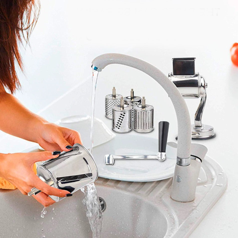 Multi-Functional Kitchen Rotary Food Grater - Five Drum Blades