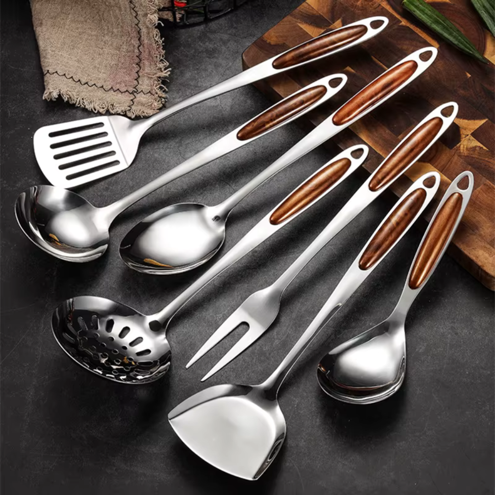 Stainless Steel Kitchen Utensil 7pcs Set, Essential Cooking Tools