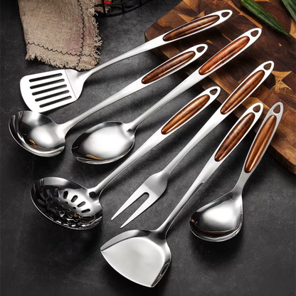 Stainless Steel Kitchen Utensil 7pcs Set, Essential Cooking Tools