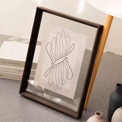 Picture Frame Floating Wood Display Holder for Photos and Art Prints