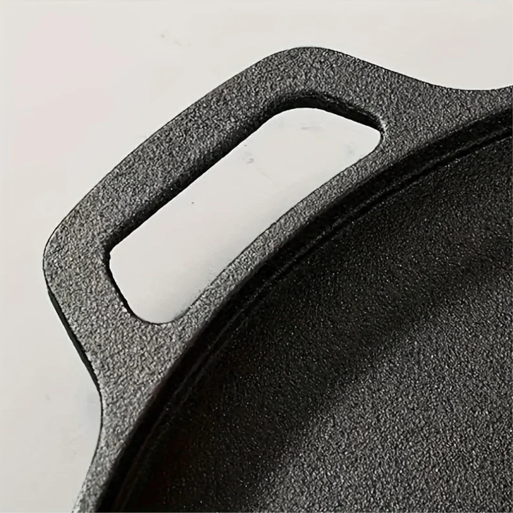 Cast Iron Skillet Pan Griddle Round Multi Cooking Surface with Dual Handles