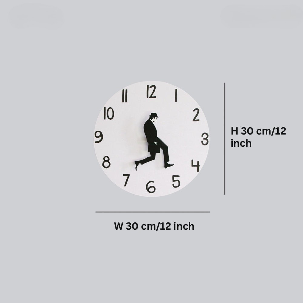 Wall Clock Silly Walks Kinetic Moving Silhouette Desk and Office Timepiece