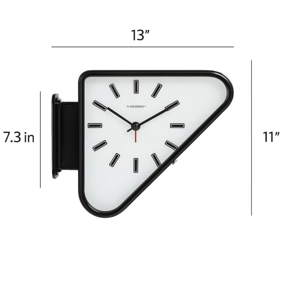 Analogue Clocks Double Sided Metal Wall Mounted Silent Geometric Timekeeper