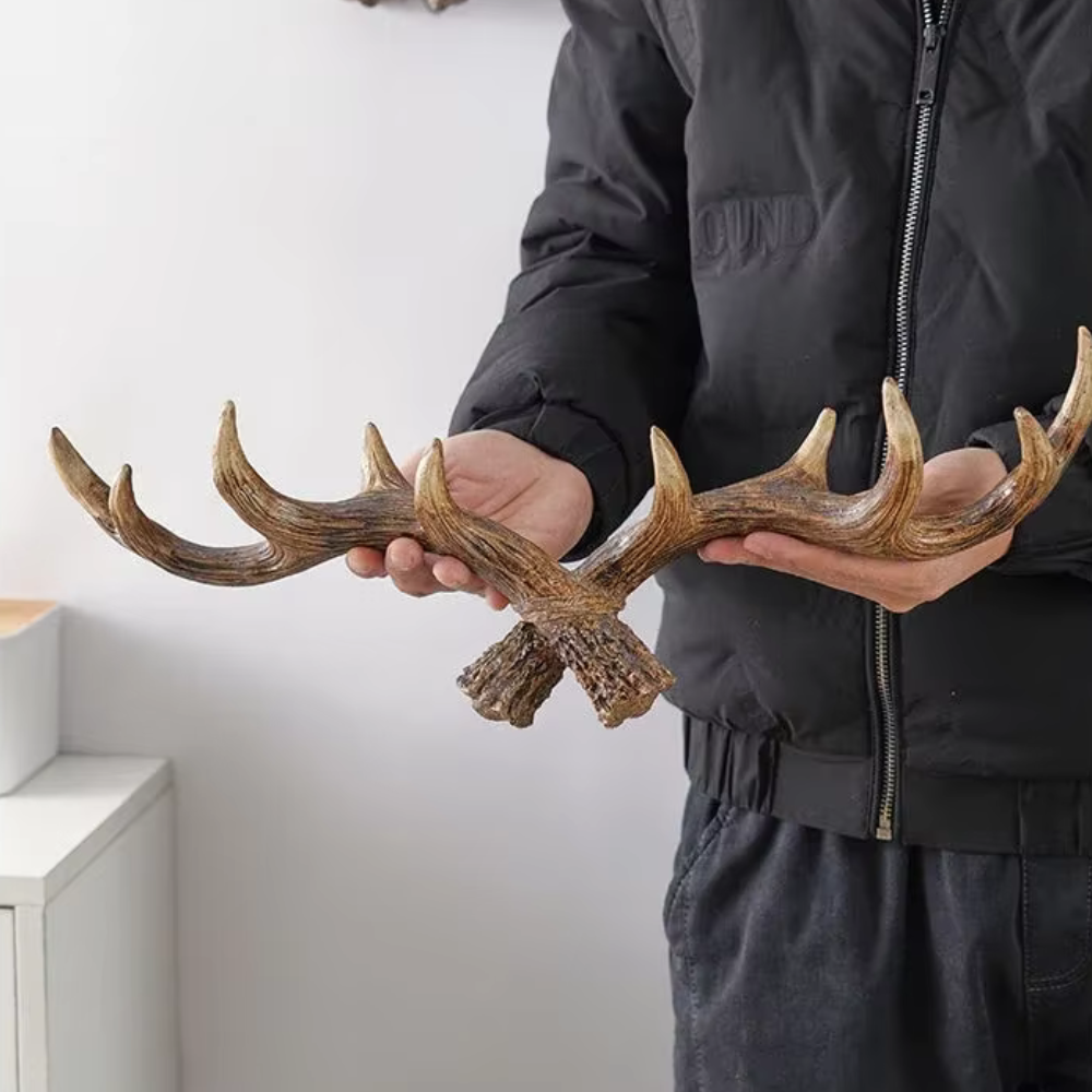 Wall Mounted Coat Rack Retro Antler Hanger Resin Hook Entryway Organizer
