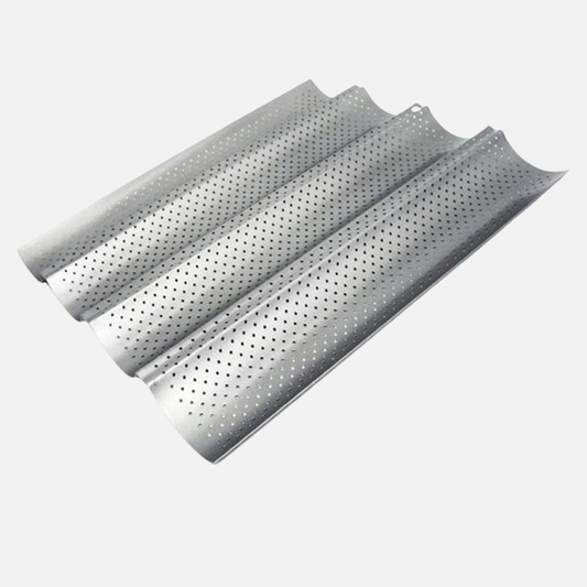 Stainless Steel Baguette Baking Or French Bread Pan With Grooves For Oven - Curved Moulding Baking Bread Pan