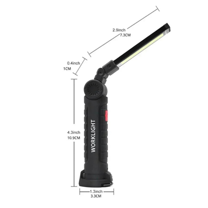 Rechargeable Flashlight LED Work Light with Magnetic Base and Hook