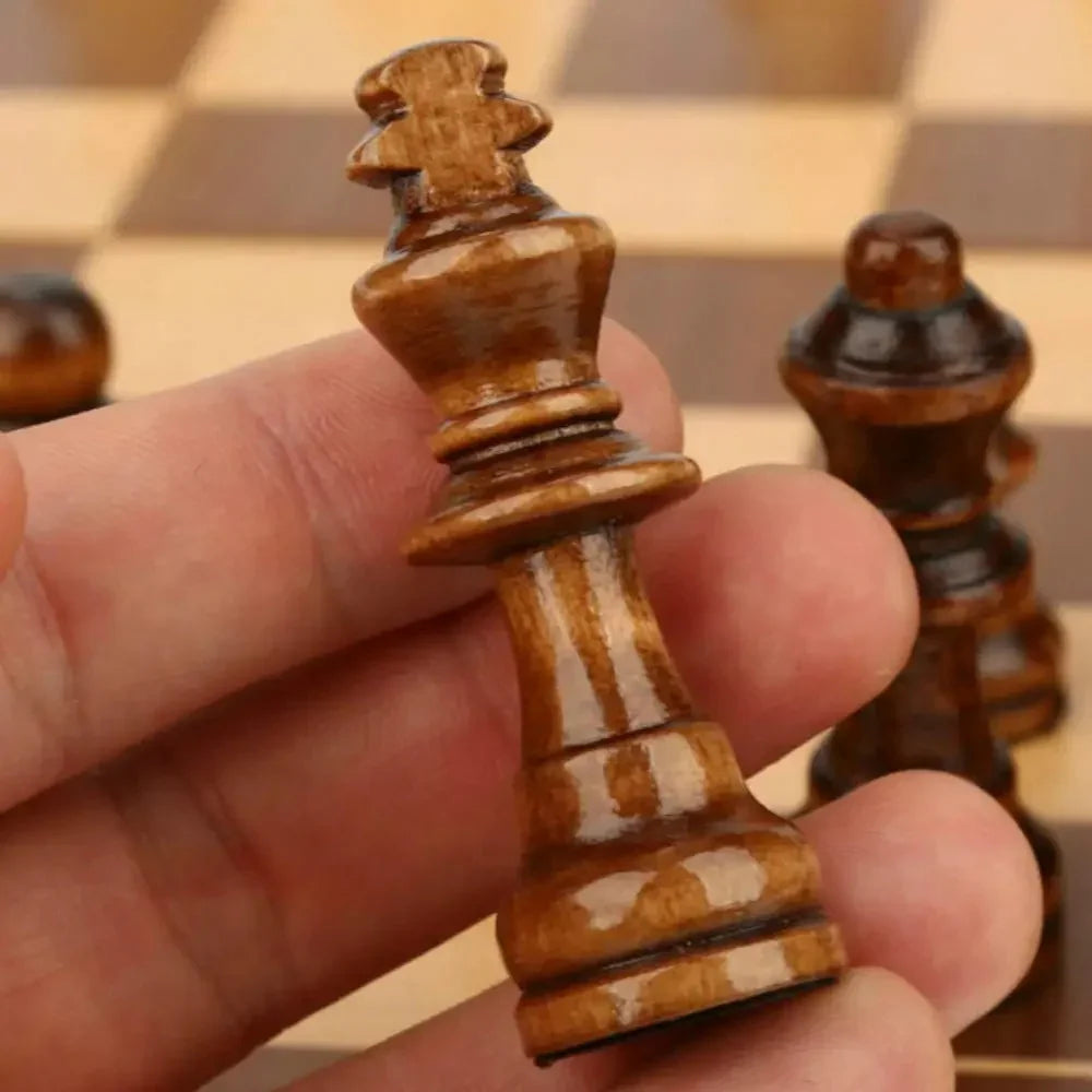 Wooden Folding Chess Set, Magnetic Board Game