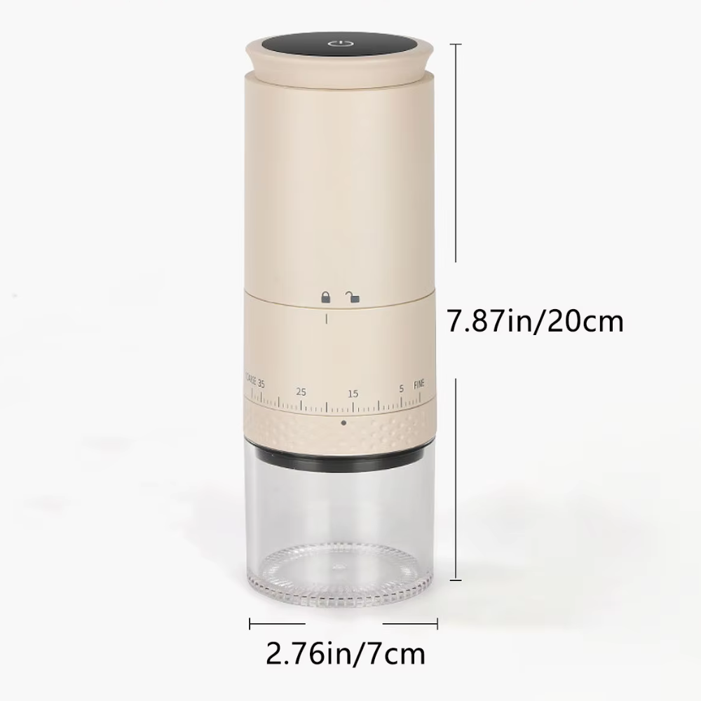 Electric Coffee Grinder with 38 Adjustable Grind Gears and USB-C Charging