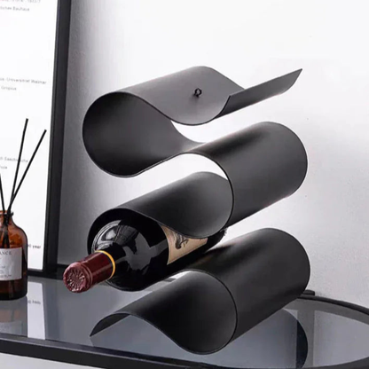 Countertop Wine Racks Free Standing 3 Bottle Holder Sculptural Iron Organizer