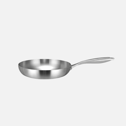 Frying Pan Stainless Steel 3-Ply Deep Cookware for Gas and Induction