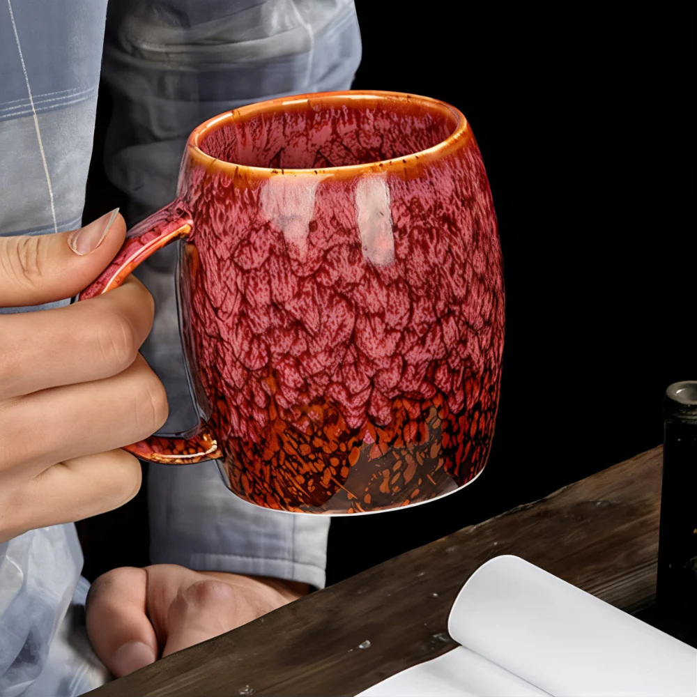 Mens Large Ceramic Duo-toned Coffee Cup