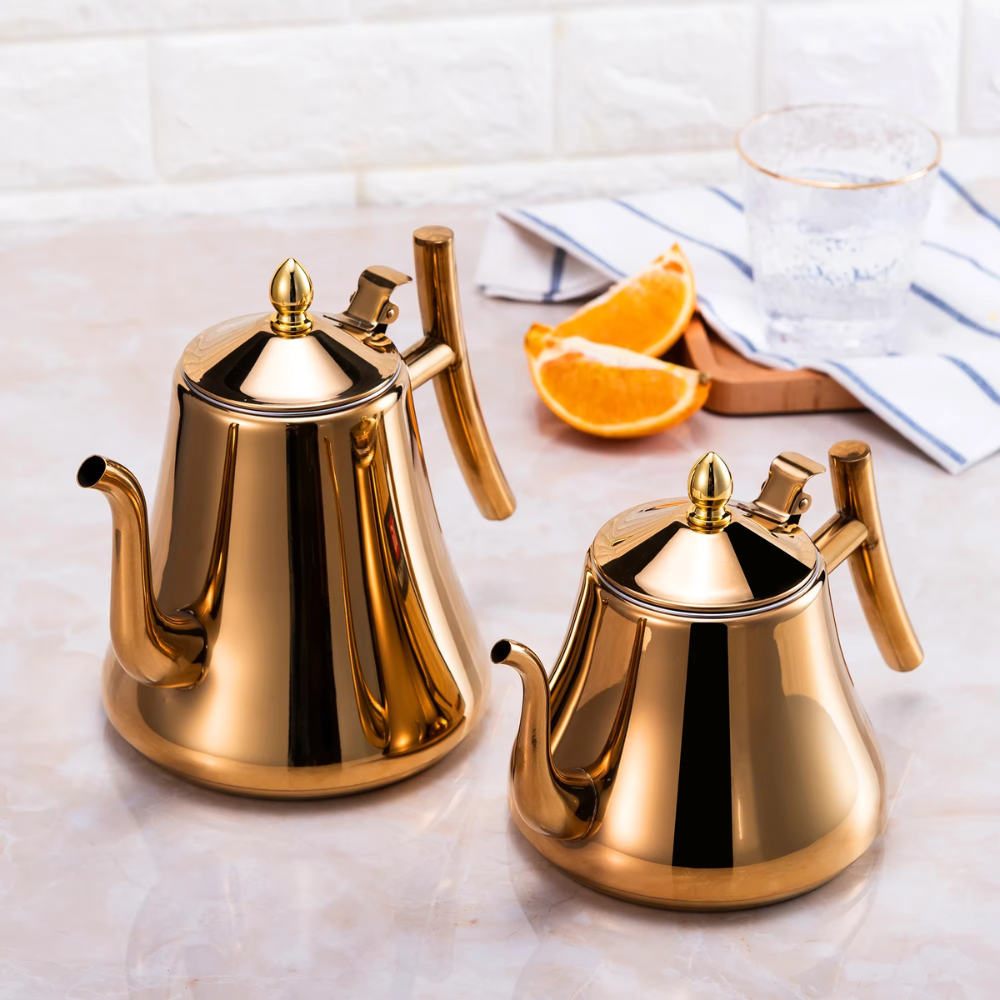 Stainless Steel Teapot With Filter, Induction Tea Kettle Cooker With Stainless Steel Lid