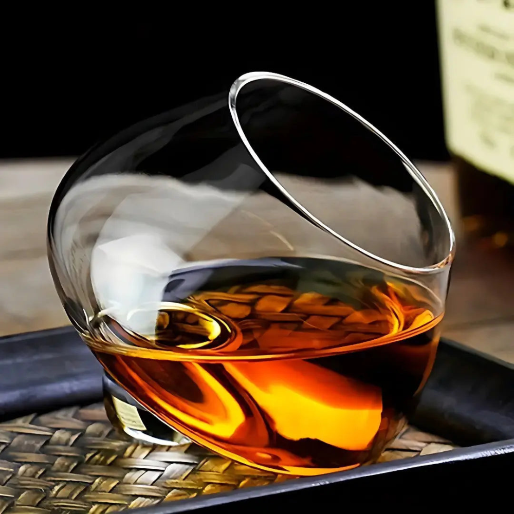 Mens Rotating Whiskey Glass, Spinning drinking glass