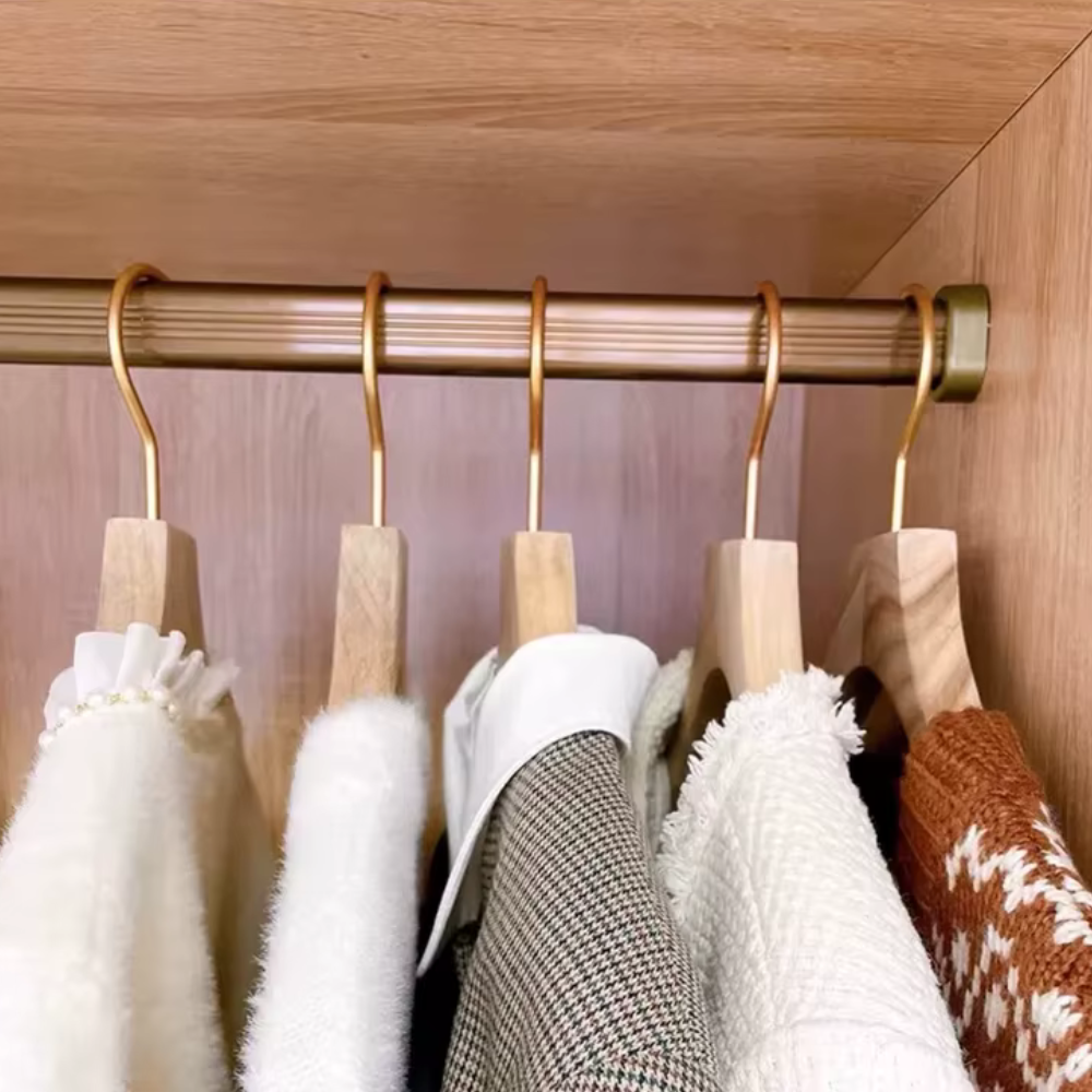 Mens Wide Shoulder & Pants Wooden Hangers, Camphor Wood Suit, Coat & Pants Organizer (Set of 2)