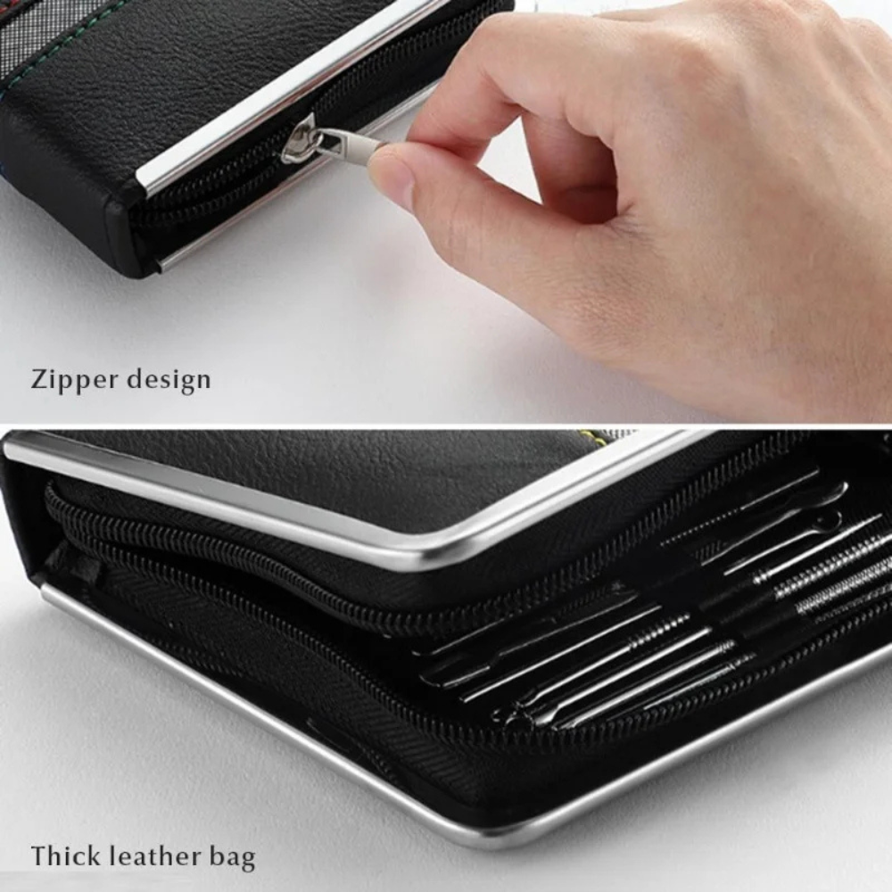 Mens Thick Nail Clipper 26 Piece Grooming Set With Case