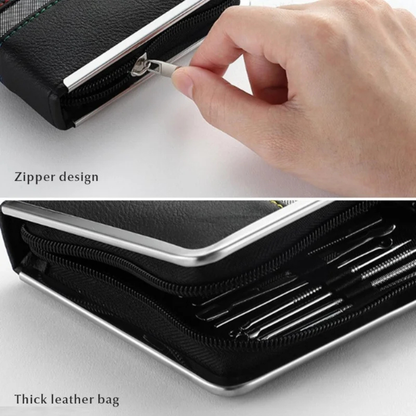 Mens Thick Nail Clipper 26 Piece Grooming Set With Case