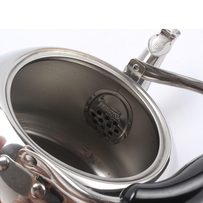 Stainless Steel Whistling Stovetop Teapot, Whistling Large Capacity Tea Kettle With Black Handle