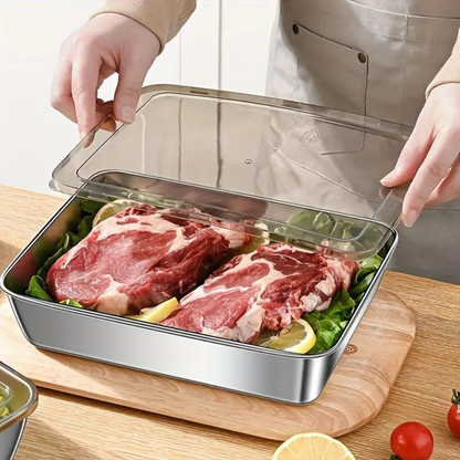 Food Storage Containers Stainless Steel Airtight Meal Prep 3pcs Set