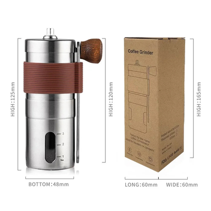 Manual Coffee Grinder - Portable Spice Burr Mill with Detachable Hand Crank