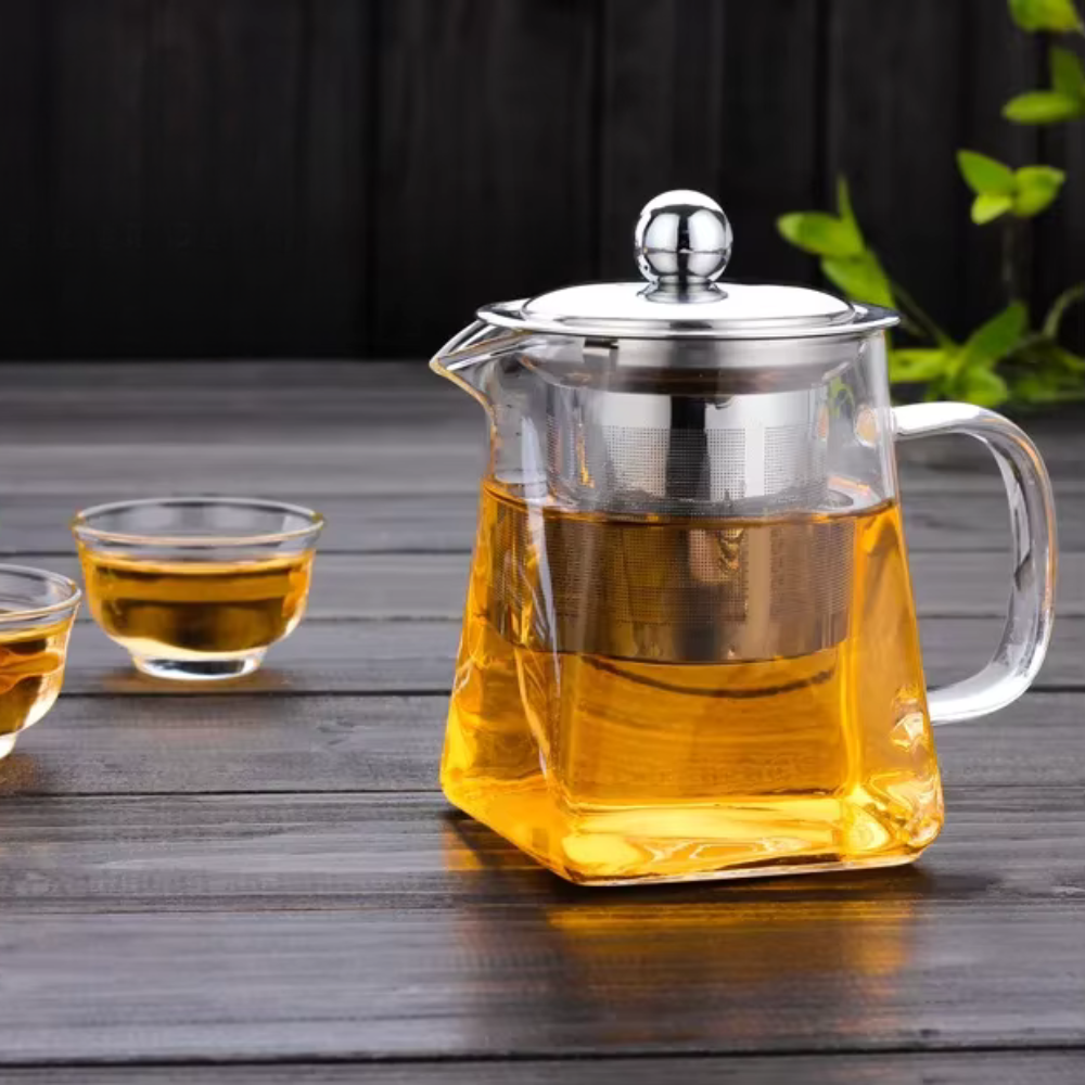 Glass Teapot With Tea Infuser, Heat Resistant Borosilicate Tea Kettle With Stainless Steel Filter