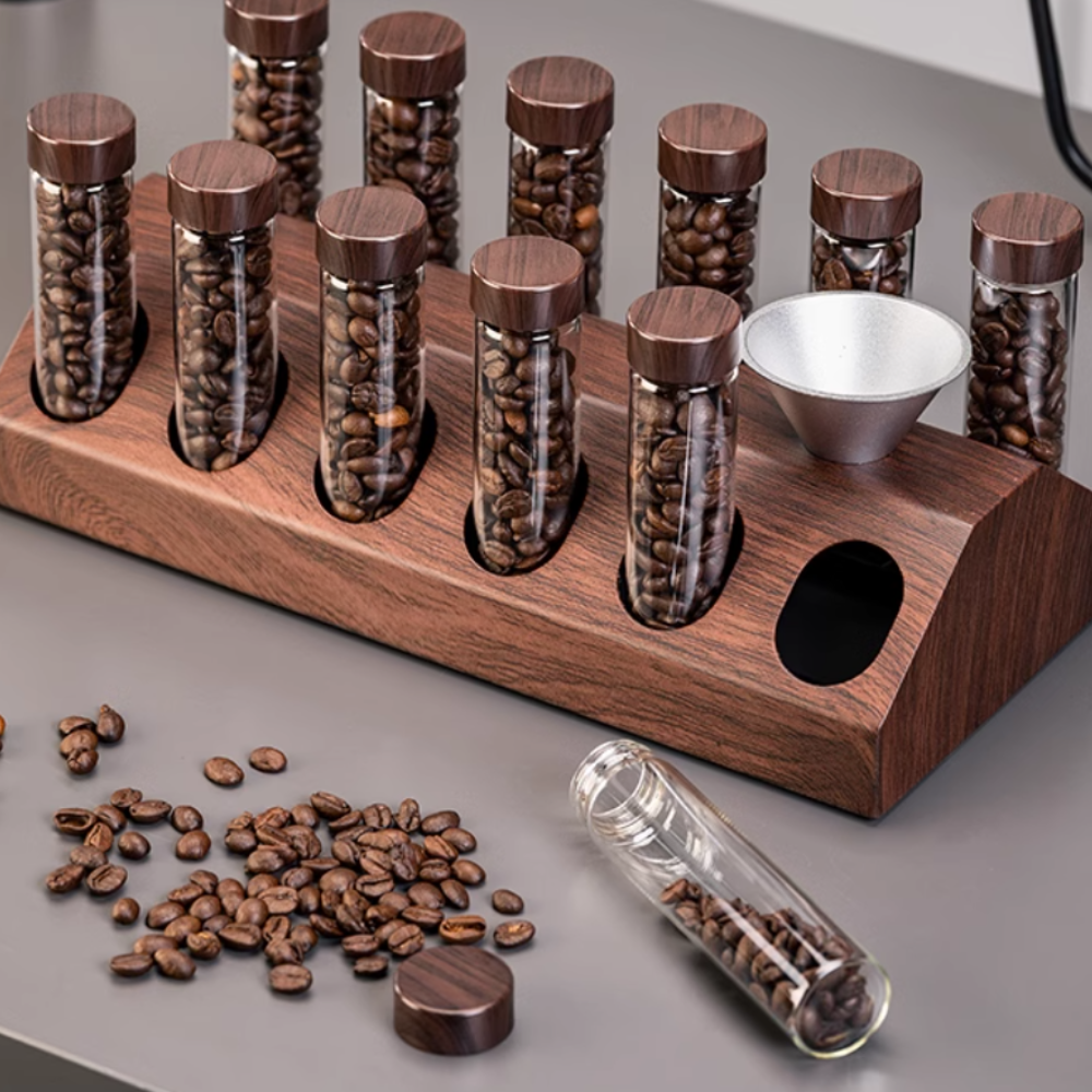 Coffee Bean Storage Test Tube Set - Countertop or Drawer Storage