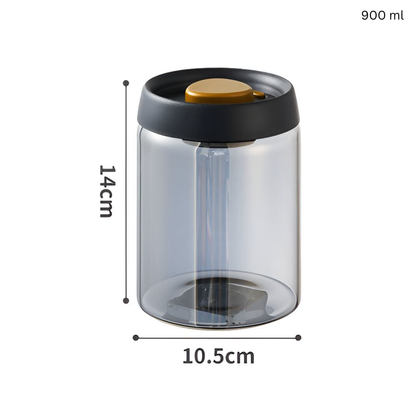 Air Tight Coffee Container Vacuum Sealed Glass Jar Canister for Fresh Beans