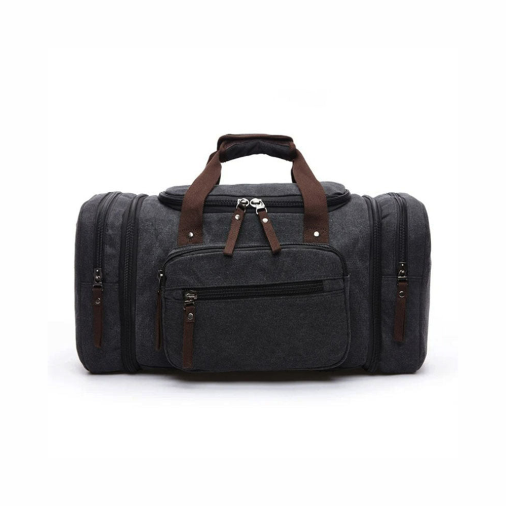 Canvas Duffle Bag Large Travel Weekender Pack with Rugged Shoulder Strap