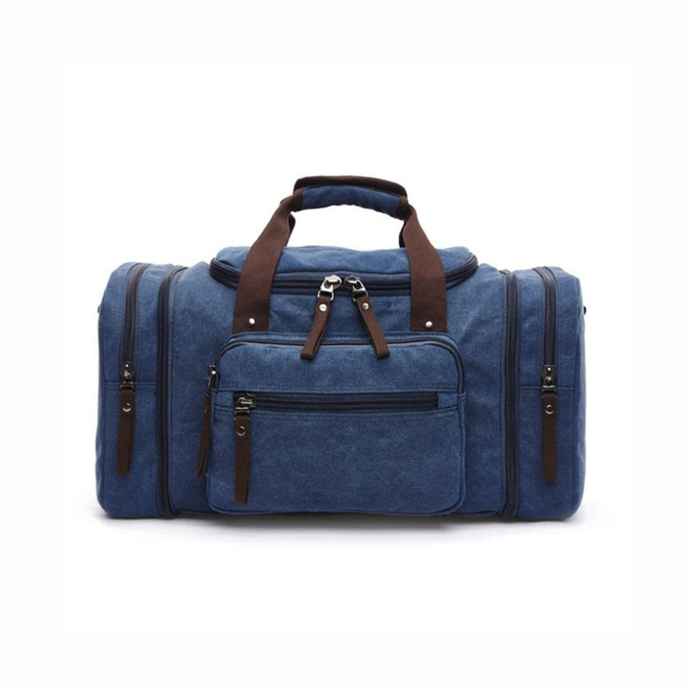 Canvas Duffle Bag Large Travel Weekender Pack with Rugged Shoulder Strap