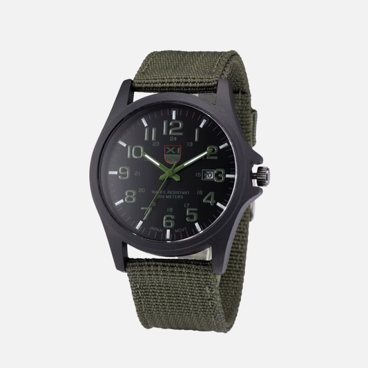 Mens Watches Tactical Field Military Style Quartz Watch with LED