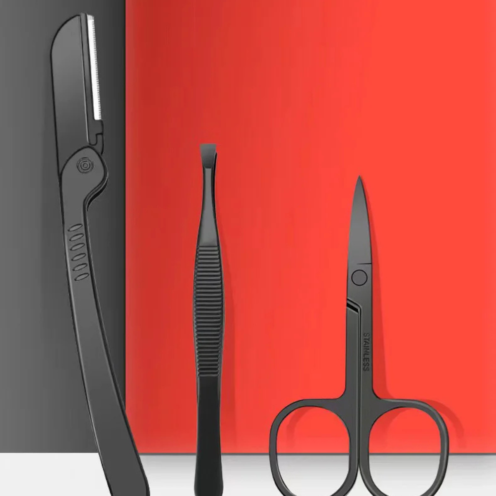 Mens Thick Nail Clipper Set Stainless Steel Portable Grooming Kit