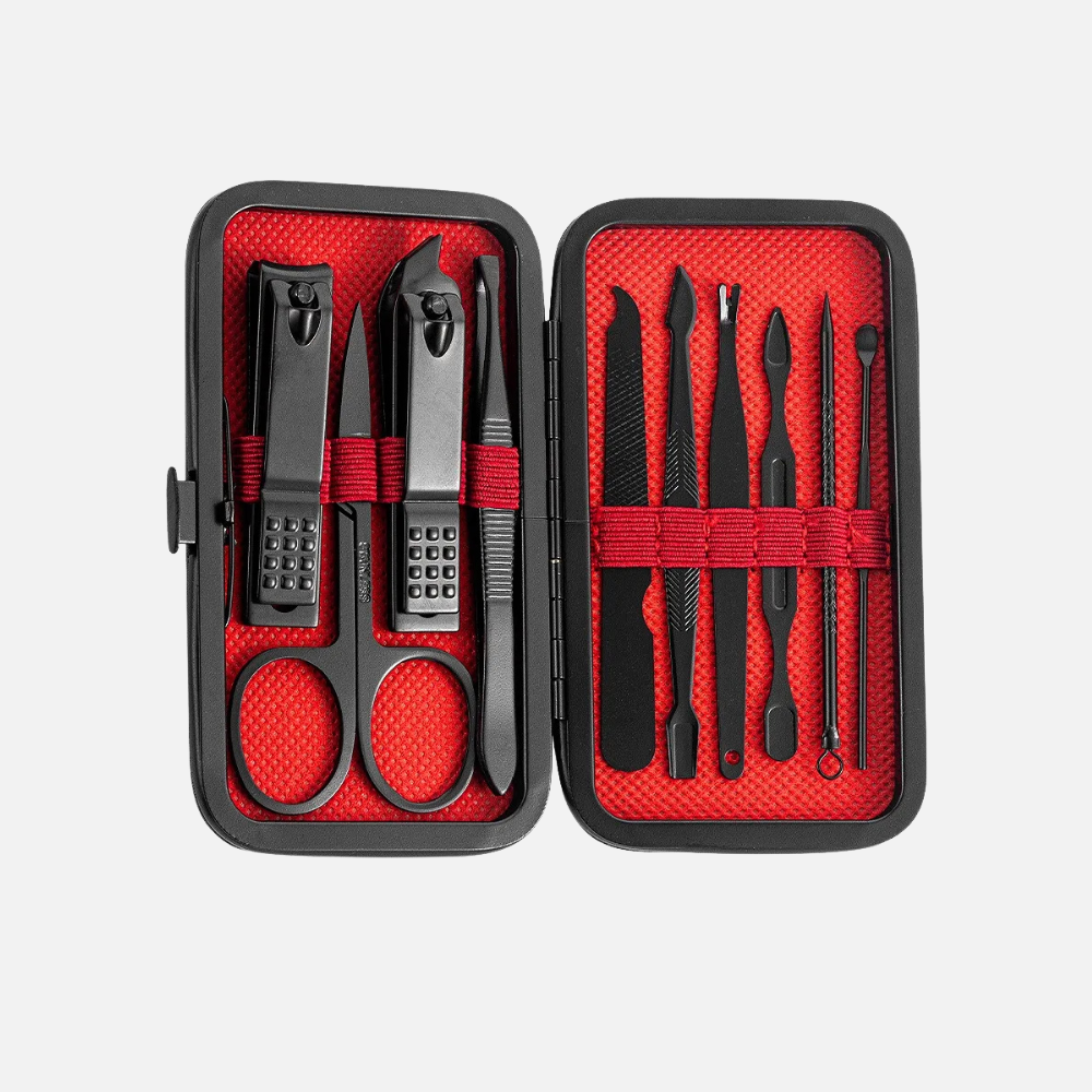 Mens Thick Nail Clipper Set Stainless Steel Portable Grooming Kit
