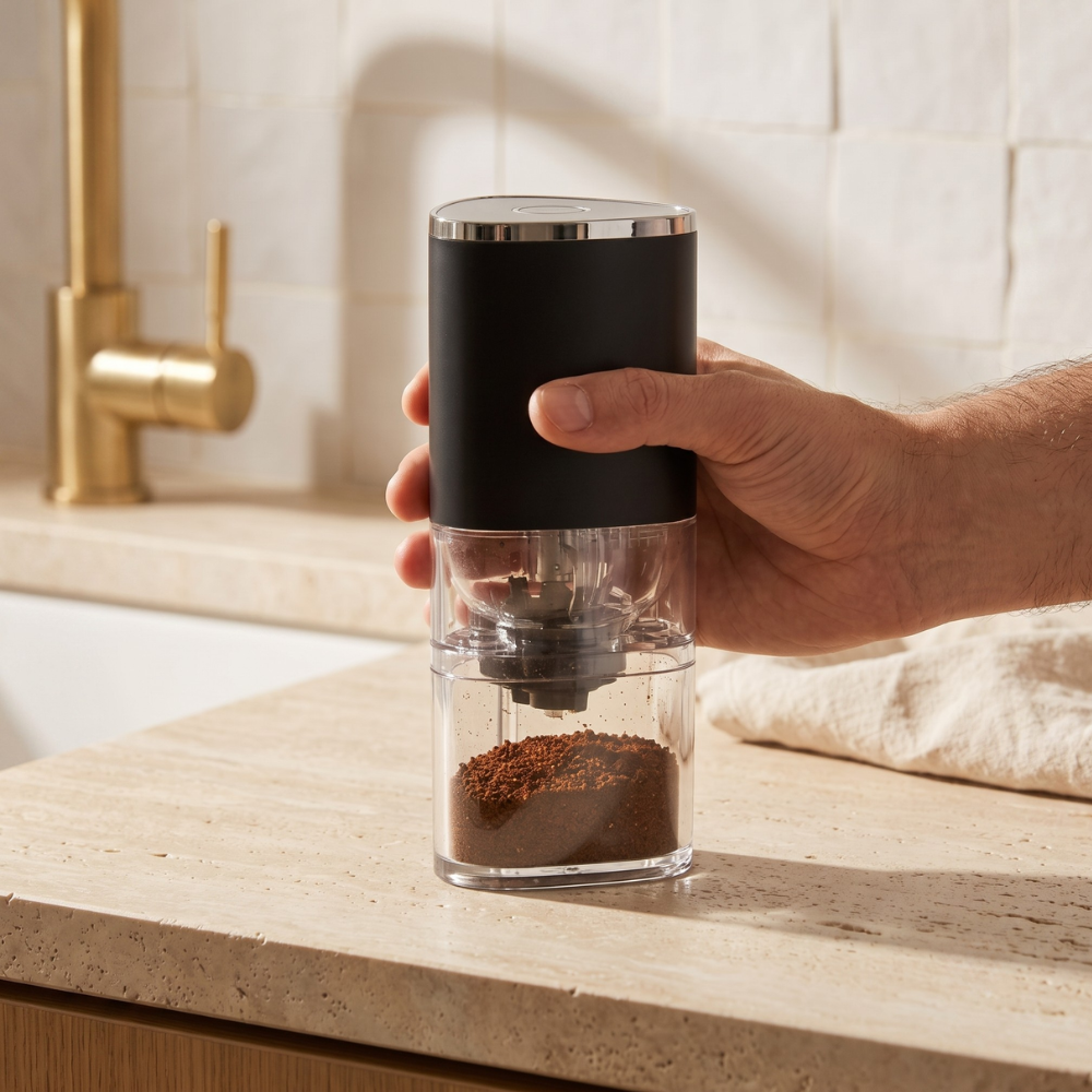 Coffee Bean Grinder Cordless Electric Conical Burr Mill with USB C Charging