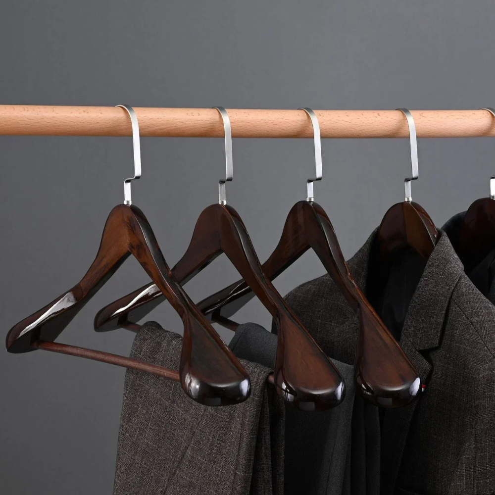 Clothes Hanger Solid Wood Closet Organizer Set of 4 Pack