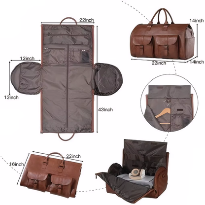 Travel Duffle Bag Convertible Garment Organizer with Trolley Sleeve