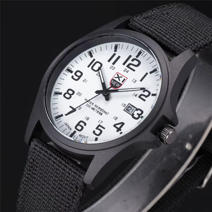 Mens Watches Tactical Field Military Style Quartz Watch with LED