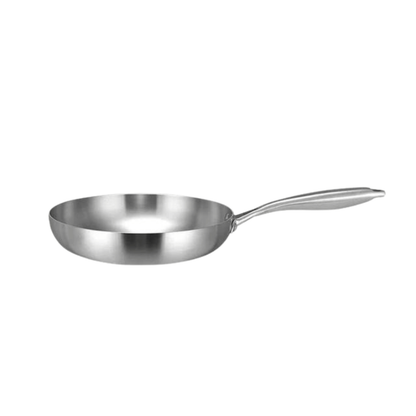 Frying Pan Stainless Steel 3-Ply Deep Cookware for Gas and Induction
