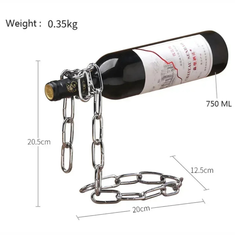 Single Wine Bottle Holder, Chain & Pearl Style Stand