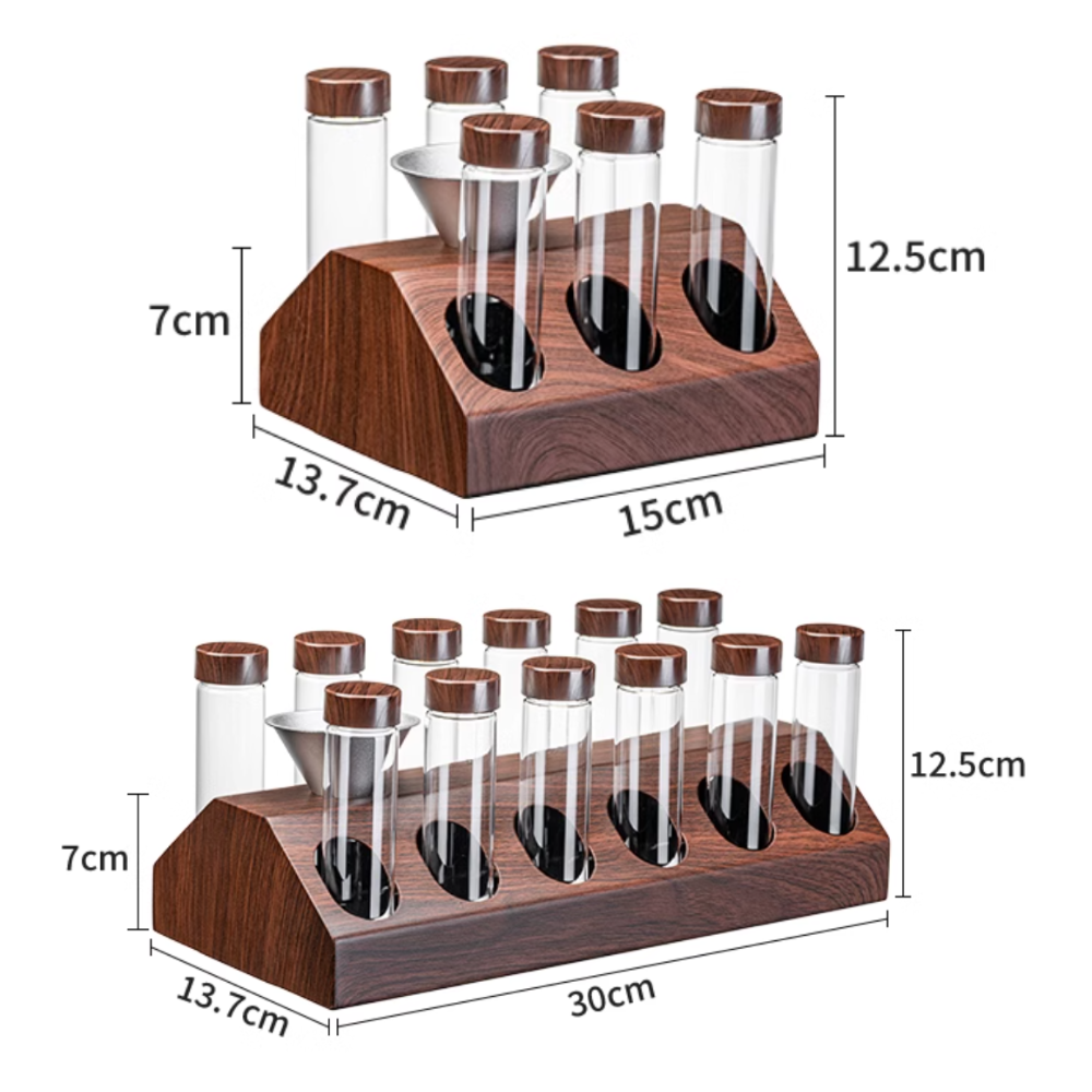 Coffee Bean Storage Test Tube Set - Countertop or Drawer Storage