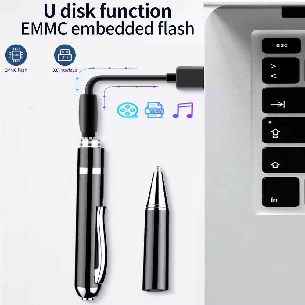 Voice Recorder Pen with Voice Activation and DSP Noise Reduction Output